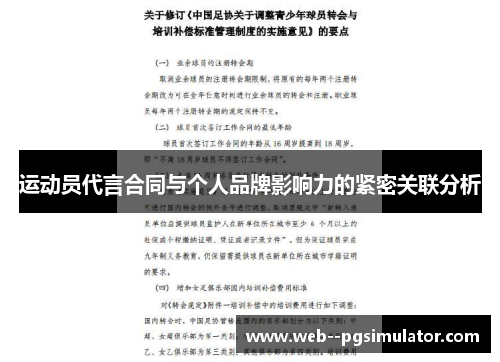 运动员代言合同与个人品牌影响力的紧密关联分析
